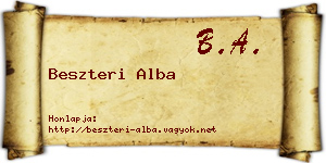Beszteri Alba névjegykártya